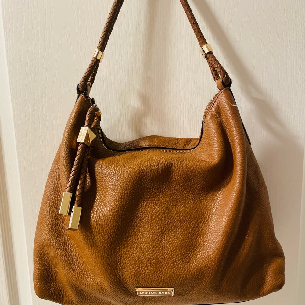 Michael Kors Brown Leather Hobo Bag